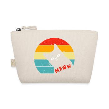 Retro Black Cat 3 - Organic Pouch - nature - Front