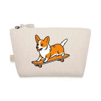 Corgi sur une planche à roulettes - Trousse biologique - nature - Devant