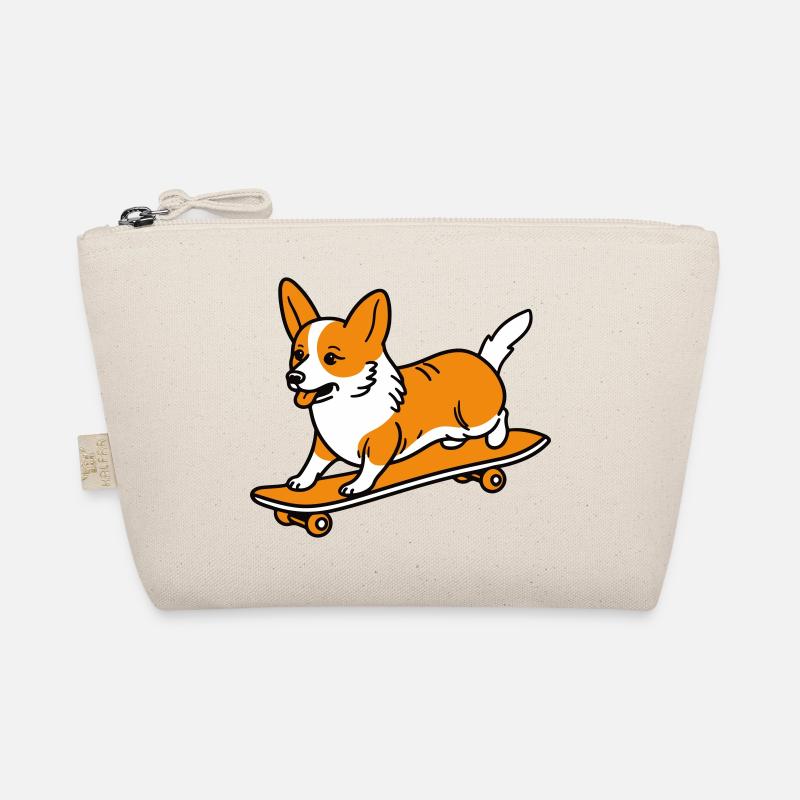 Corgi sur une planche à roulettes Trousse biologique