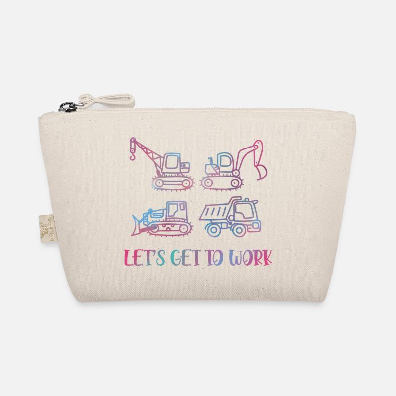 Bagger Baustelle Bauarbeiterin Mädchen I Geschenk Bio-Täschchen