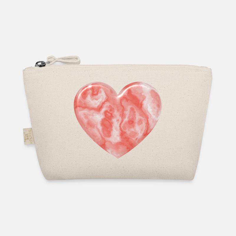 Pink Marble Heart Organic Pouch