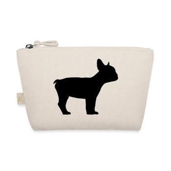 english bulldog schattenriss 1 - Bio-Täschchen - Natur - Vorne
