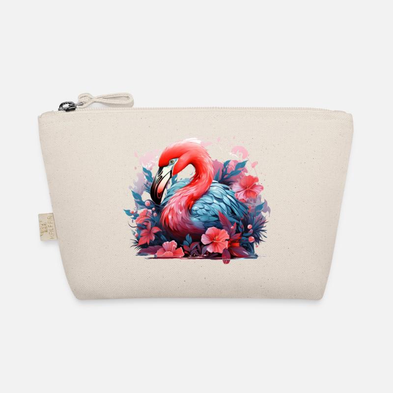 Flamingo Tropical Flowers Bird Organic Pouch