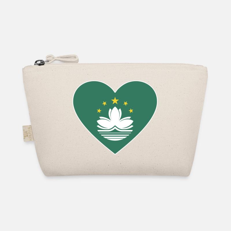 Macau Flag Heart Organic Pouch