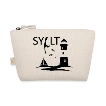 A lighthouse with seagulls and island map of Sylt - Organic Pouch - nature - Front