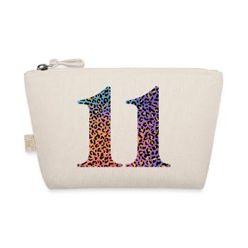 11th Birthday Leopard - Organic Pouch - nature - Front