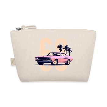 Retro Pink Muscle Car Sunset Scene - Organic Pouch - nature - Front