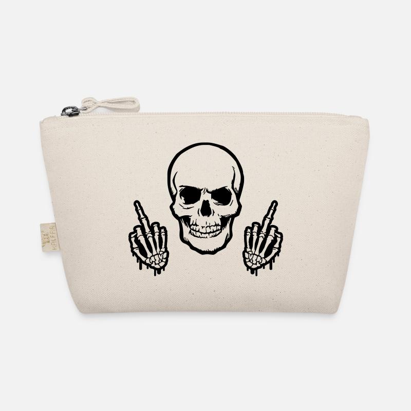 skull middlefinger Bio-Täschchen