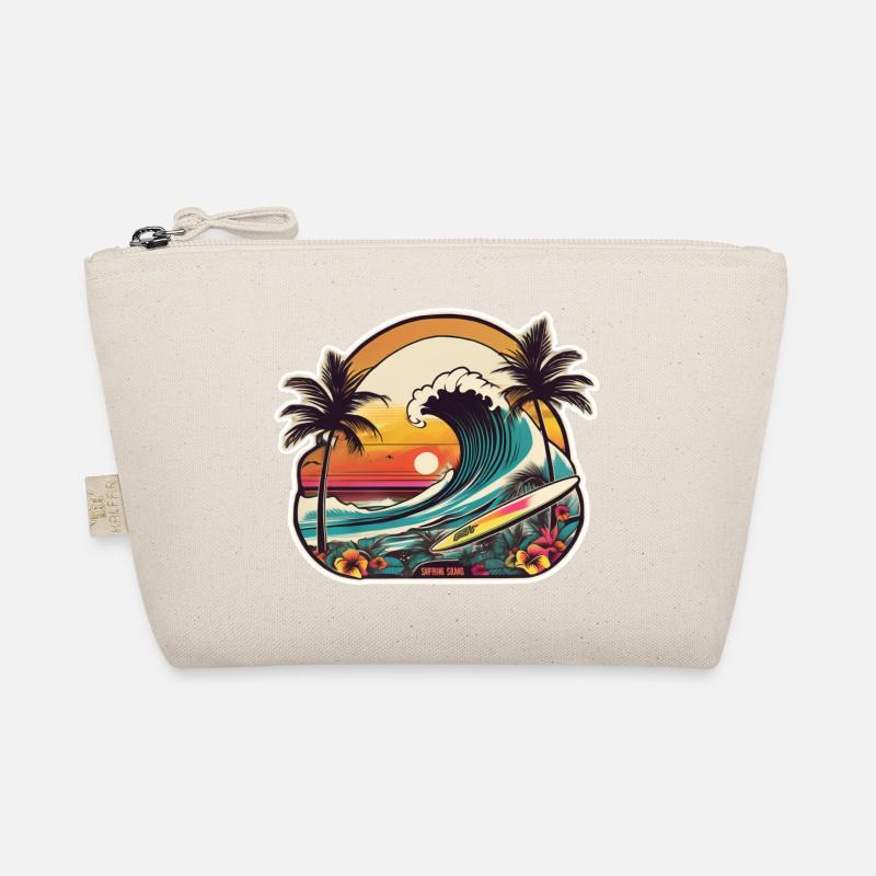 Surfing Beach Palm Tree Sunshine Holidays Organic Pouch