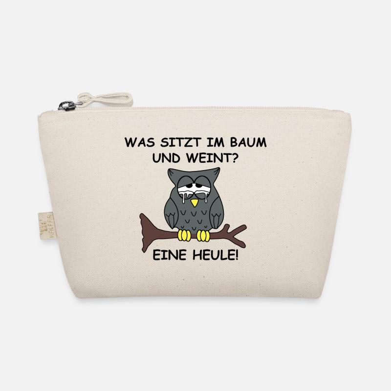 Was sitzt im Baum und weint? Eine Heule | Sprüche Bio-Täschchen