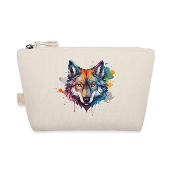 Wolf Watercolor Spirit Watercolor - Organic Pouch - nature - Front
