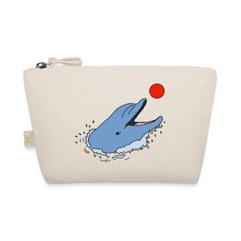 Dolphin with ball - Organic Pouch - nature - Front