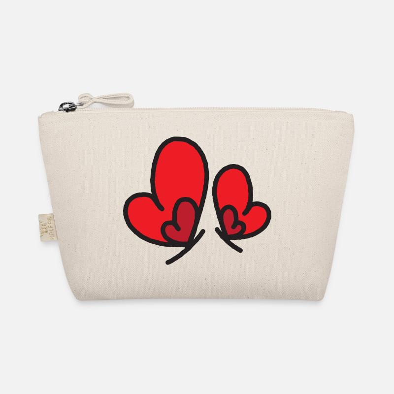 Silhouette des Deux Cœurs Rouges - Trousse biologique - nature