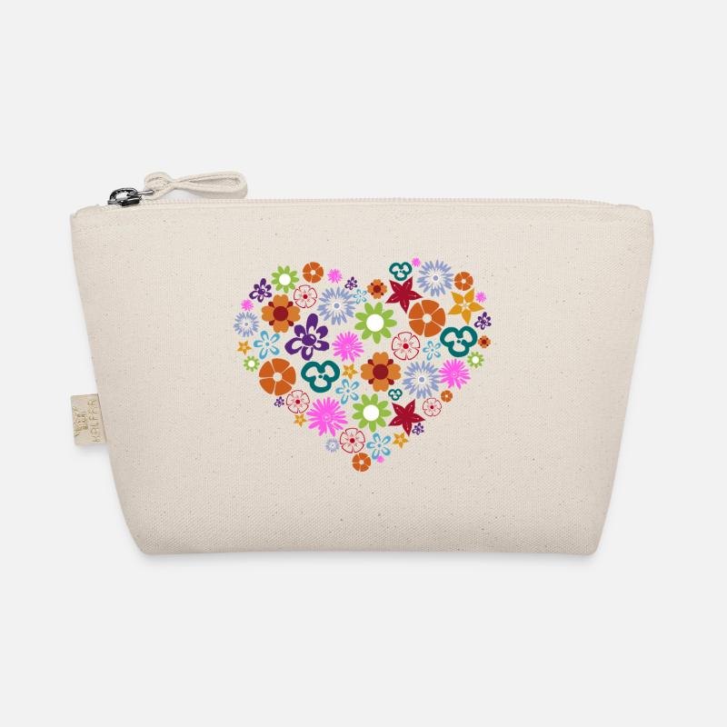 Coração de flores - Organic Pouch - nature