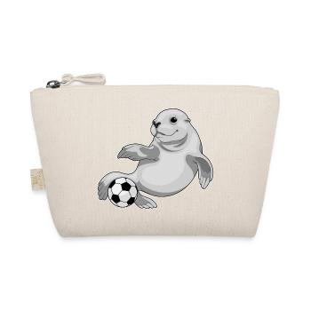 Seehund Fußballspieler Fußball - Bio-Täschchen - Natur - Vorne