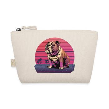 Retro Neon Bulldog - Bio-Täschchen - Natur - Vorne