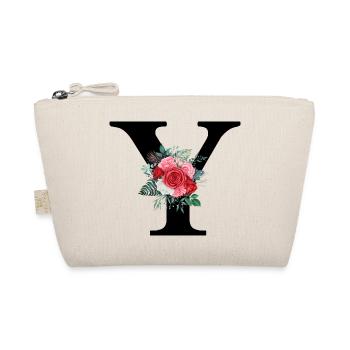 Red Floral Y Letter - Organic Pouch - nature - Front