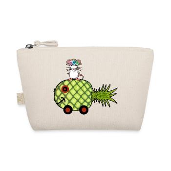 Ananas Wohnwagen Ratte Urlaub Reise - Bio-Täschchen - Natur - Vorne