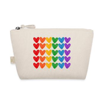 LGBTQIA rainbow hearts - Organic Pouch - nature - Front