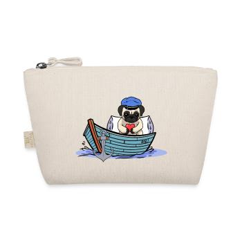 maritim Hund Boot Kapitän Matrose Ahoi - Bio-Täschchen - Natur - Vorne
