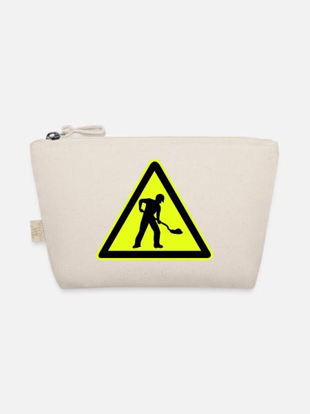 schild straßenbau baustelle 1 - Bio-Täschchen - Natur - Vorne