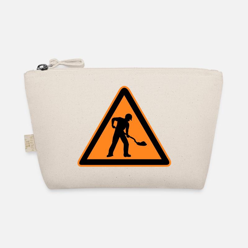 Sign road construction construction site Organic Pouch