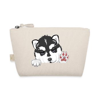 Welcoming peeking husky puppy - Organic Pouch - nature - Front