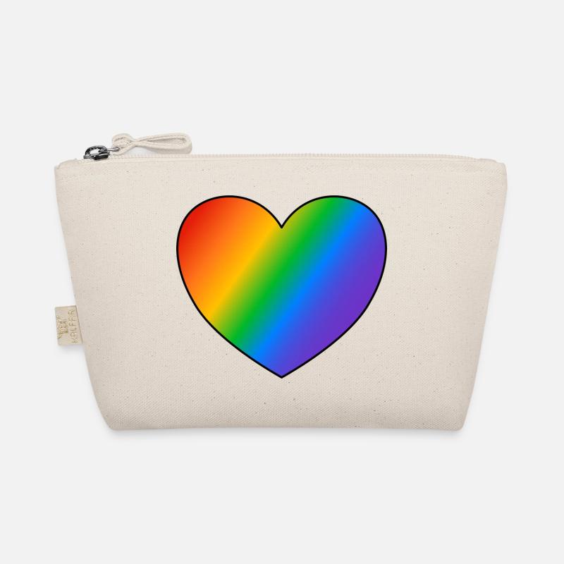 Regenbogen Herz Pride Flagge Bio-Täschchen
