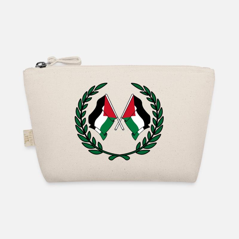 Palestinian flags in laurel wreath Organic Pouch
