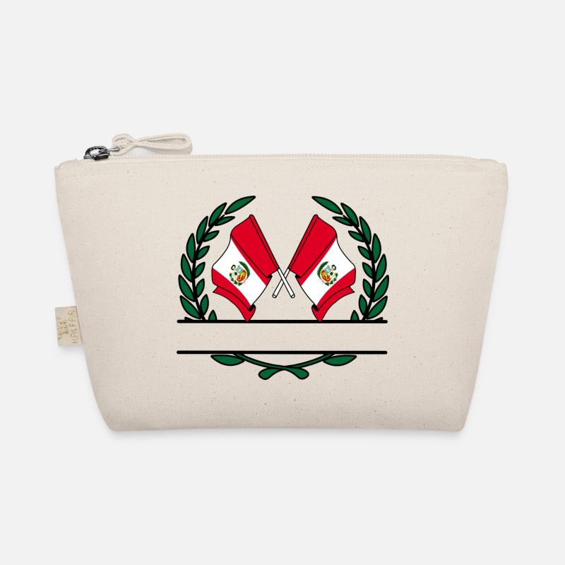 Drapeaux Pérou bannière couronne de laurier Trousse biologique