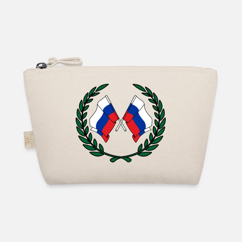 Flags Russia in laurel wreath Organic Pouch