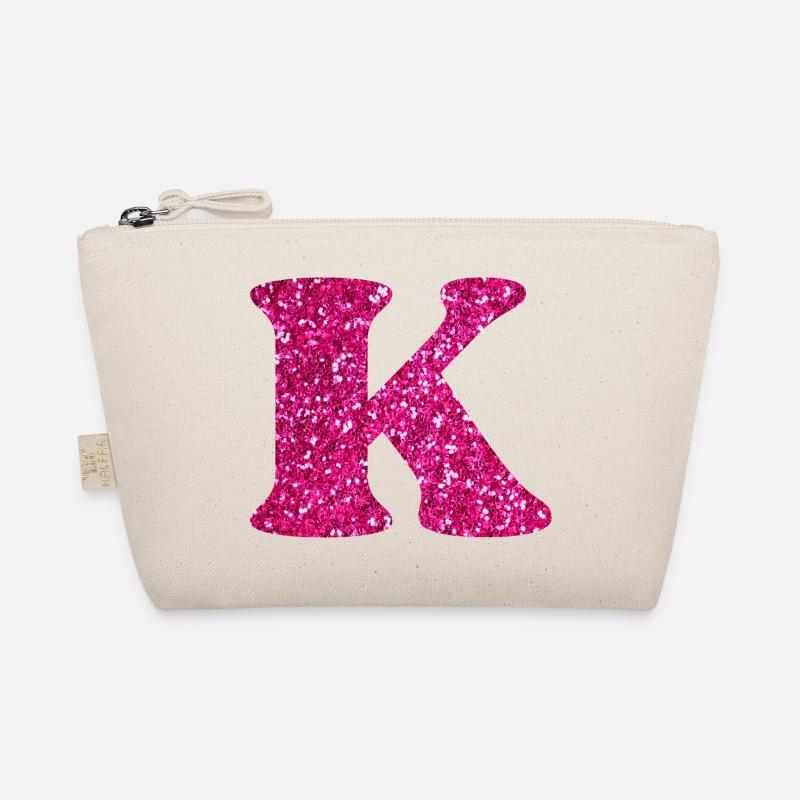 Buchstabe k rosa Glitzer Bio-Täschchen