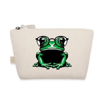 Frosch mit Brille - Bio-Täschchen - Natur - Vorne