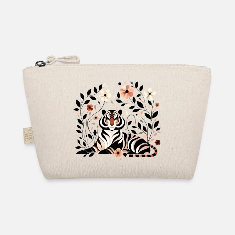 Floraler Tiger - Bio-Täschchen - Natur