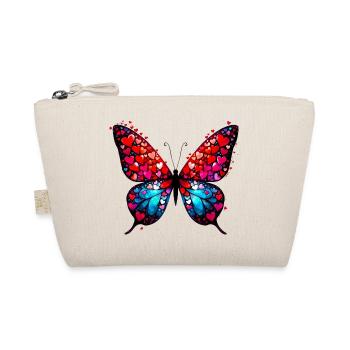 Schmetterling mit Herzen - Bio-Täschchen - Natur - Vorne