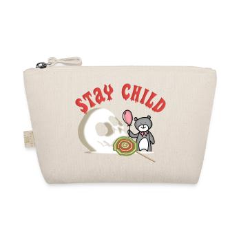 Child Stay Humor Skull Love - Organic Pouch - nature - Front