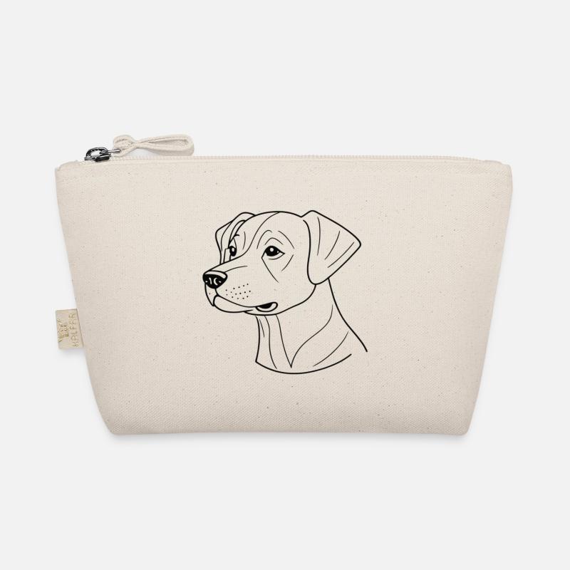 Stylischer Hund - Bio-Täschchen - Natur