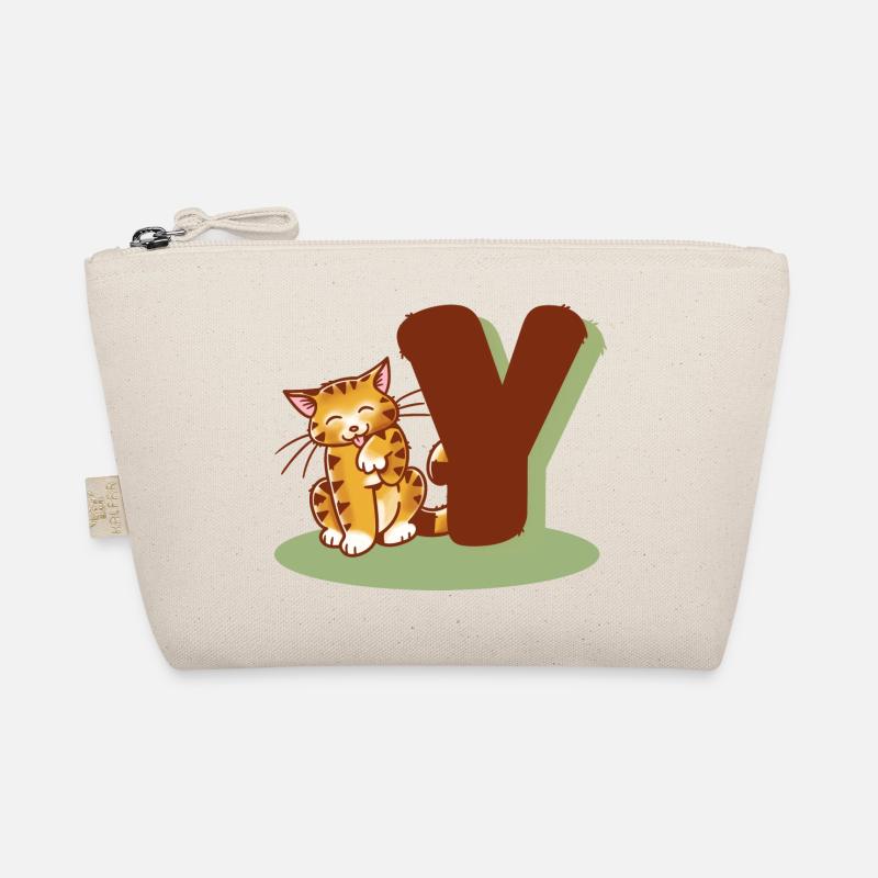Katze Buchstabe Y - Bio-Täschchen - Natur