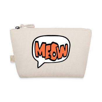 Meow Cat Meow Letters Speech Bubble Text Quote - Organic Pouch - nature - Front