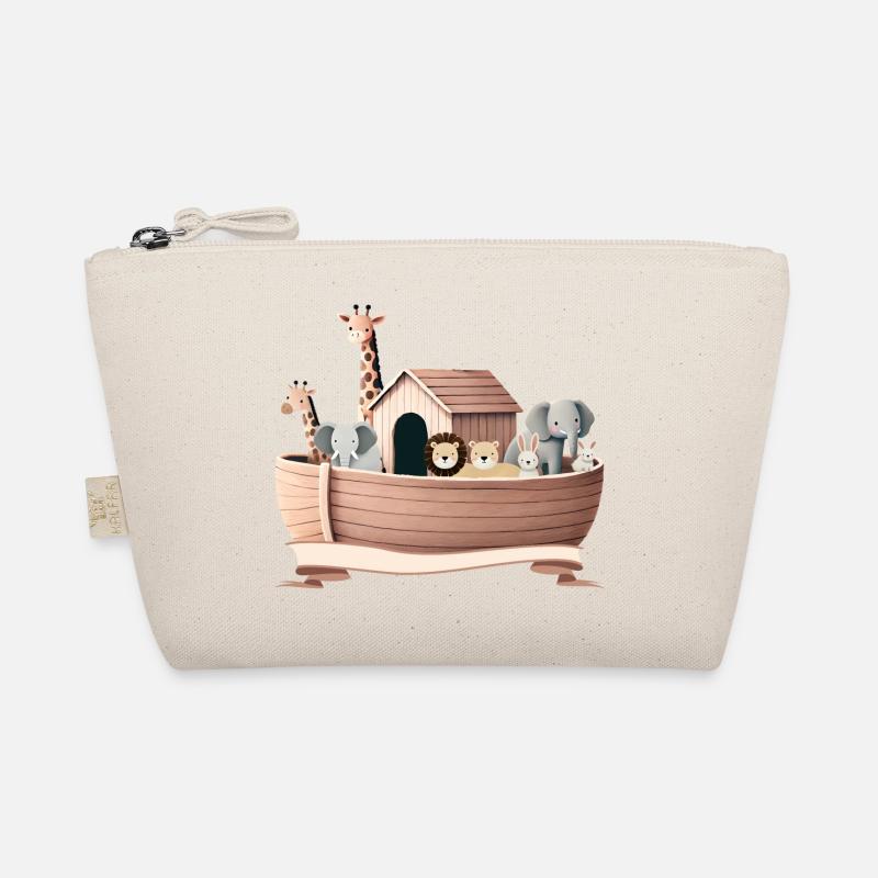Niedliche Tierillustration – Arche Noah mit Tieren - Bio-Täschchen - Natur
