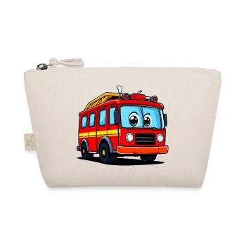 Playful Fire Truck Comic Illustration - Organic Pouch - nature - Front