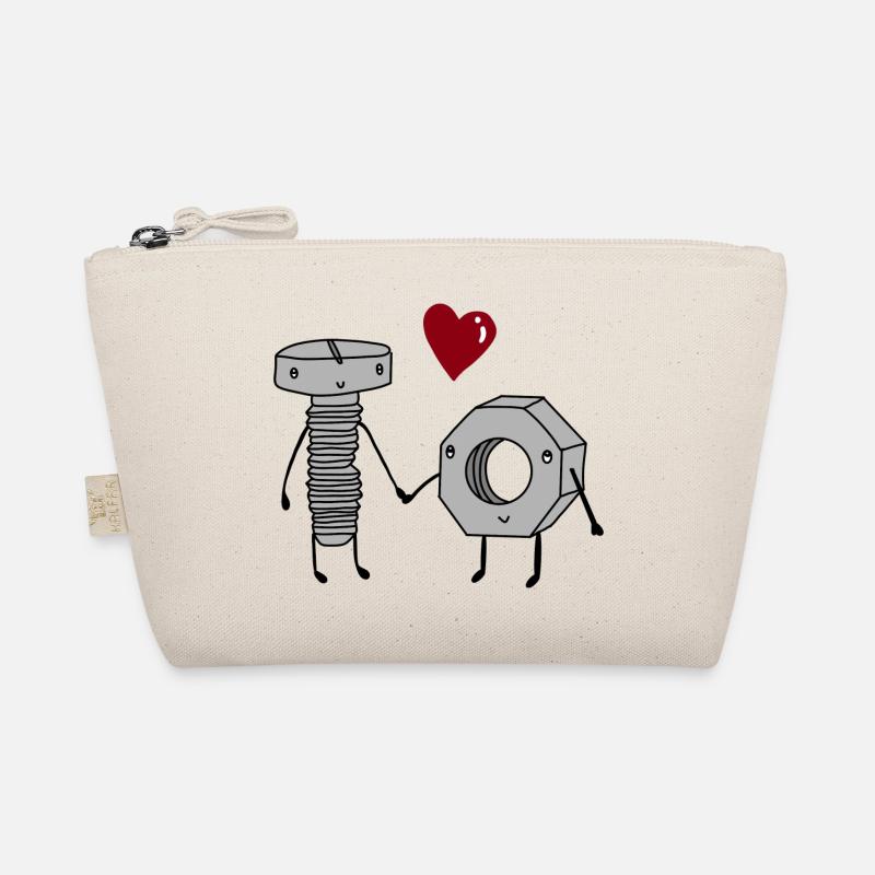 Schraube und Mutter in love Bio-Täschchen