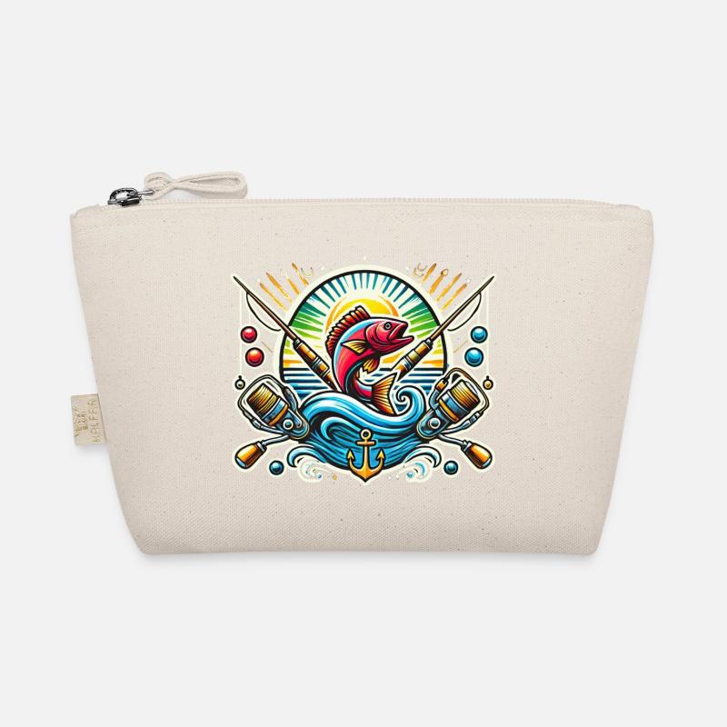 Vintage Angler Logo - Bio-Täschchen - Natur