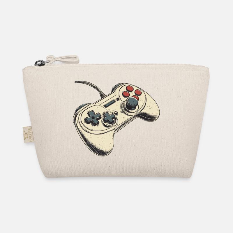 Videospiel-Controller, Gamepad-Symbol, Logo Bio-Täschchen