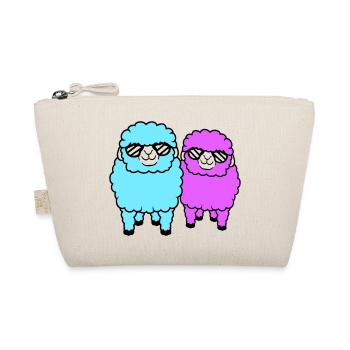 2 Sheep Sunglasses Party Sheep Team Friends - Organic Pouch - nature - Front