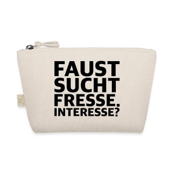 Faust sucht Fresse Interesse | lustige Sprüche - Bio-Täschchen - Natur - Vorne