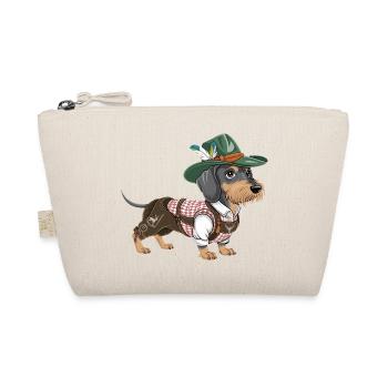 Bavarian Dachshund Red White Shirt Traditional Costume Bavaria - Organic Pouch - nature - Front