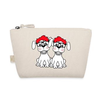 2 chiens nerd lunettes à monture de corne geek bretelles intelligentes - Trousse biologique - nature - Devant