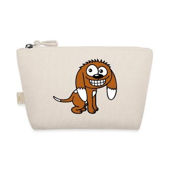 Dog looks funny grin happy smile fun - Organic Pouch - nature - Front