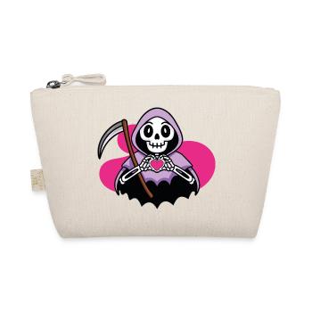 Kawaii Grim Reaper with Heart - Organic Pouch - nature - Front